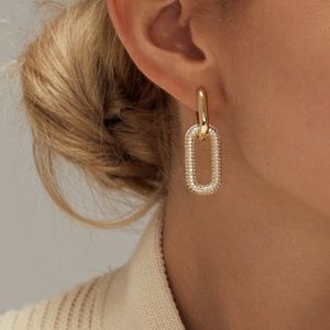Rectangle Gold Hoop Earrings